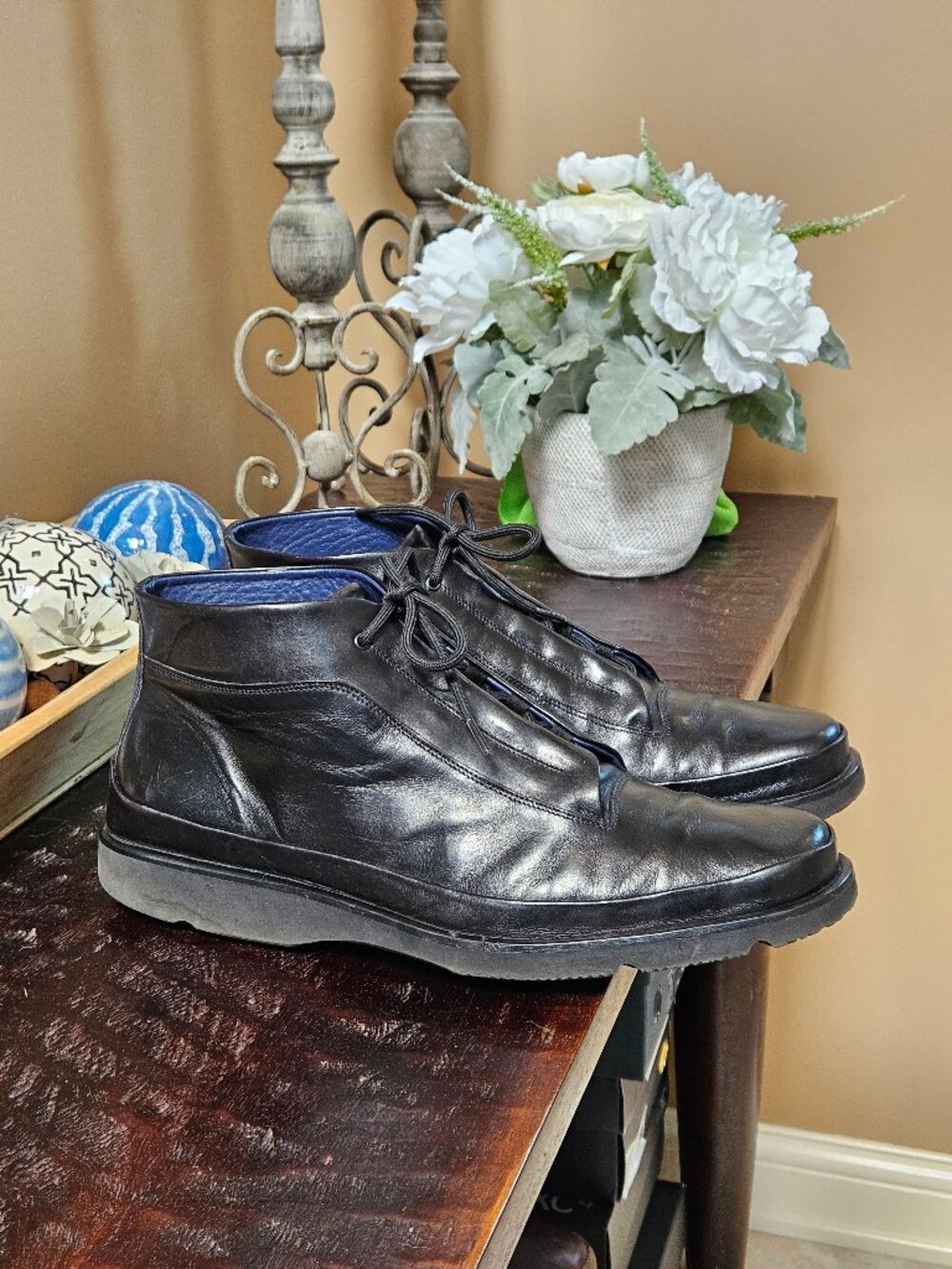 Bruno Magli Men's Mauro Leather Ankle Boots, Black, Sz 13